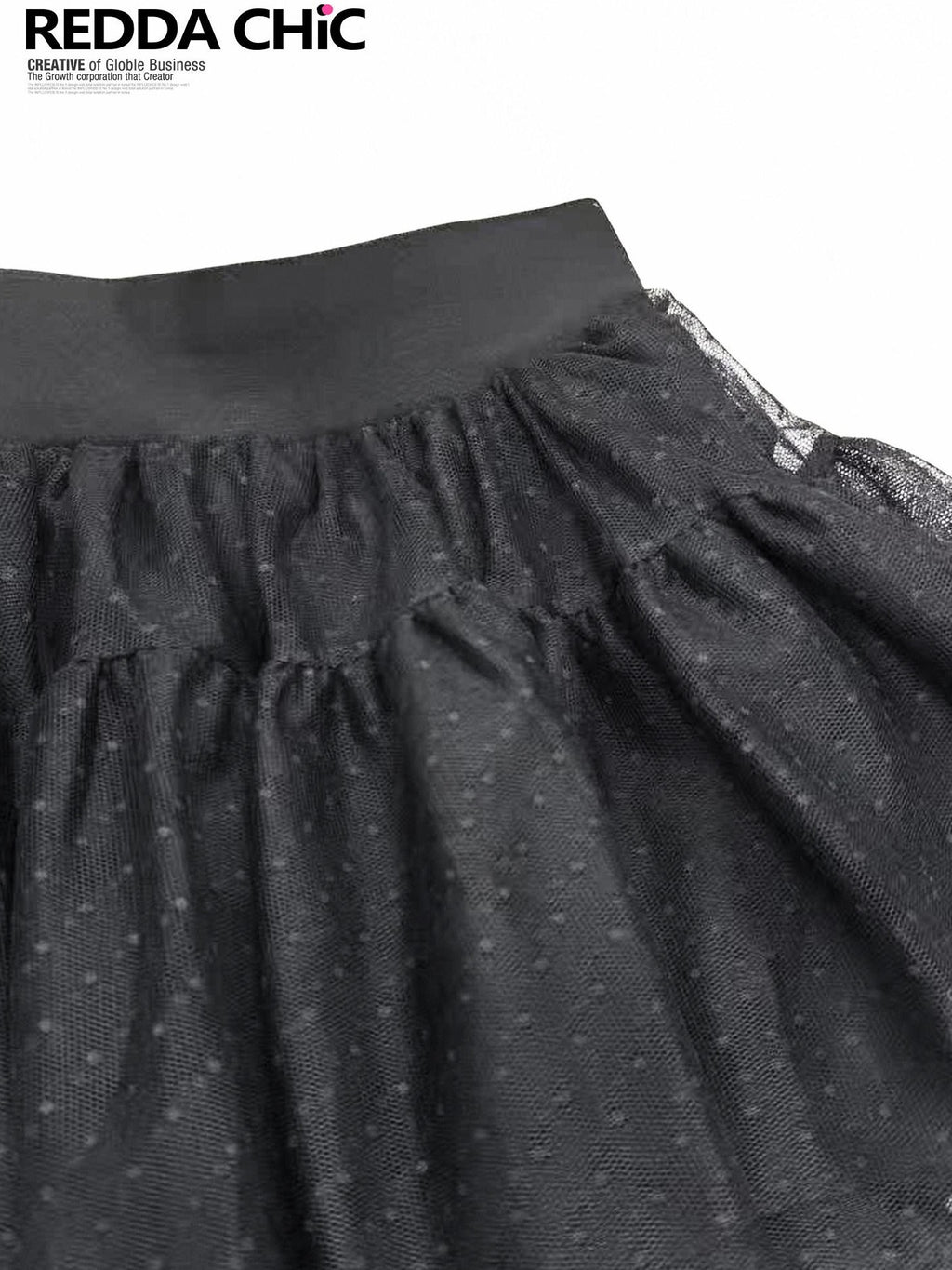 ReddaChic Lace Mesh Puff High Waist Black Women S M L Xl Tube Tops / Bandeaus