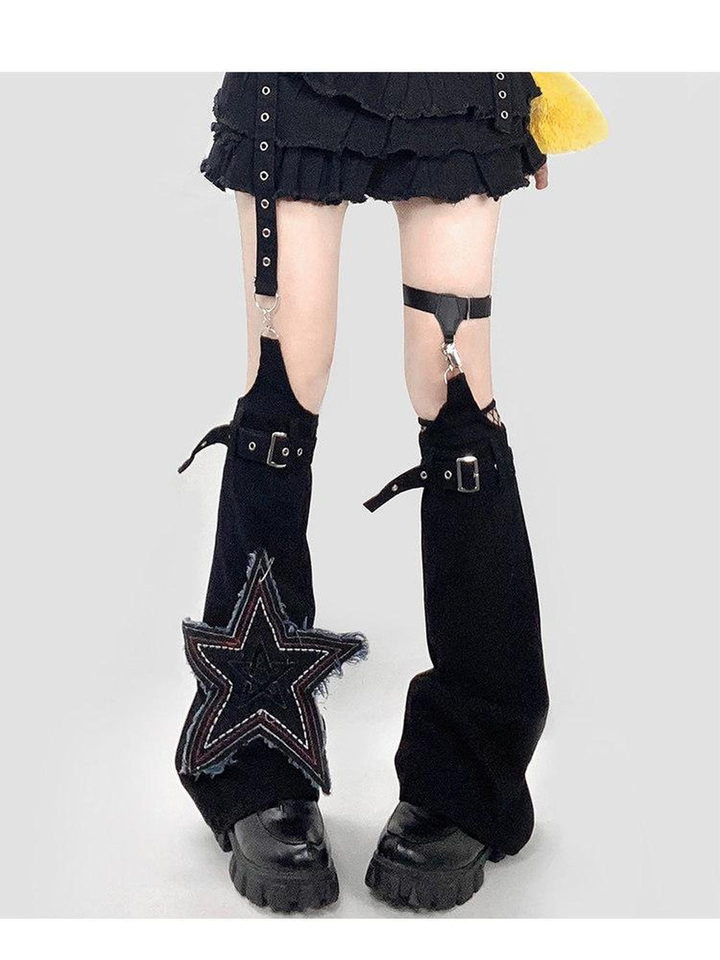 ReddaChic Leg Sculpting Slouch Mid Calf Geometric Black Unisex Socks Clothing Accessories