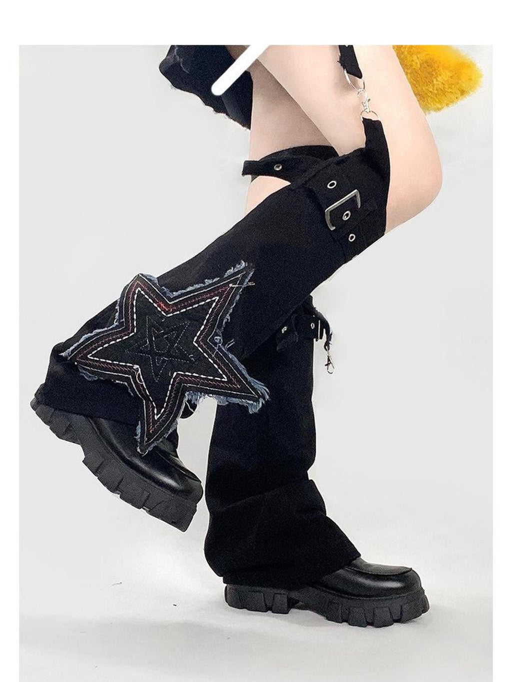 ReddaChic Leg Sculpting Slouch Mid Calf Geometric Black Unisex Socks Clothing Accessories