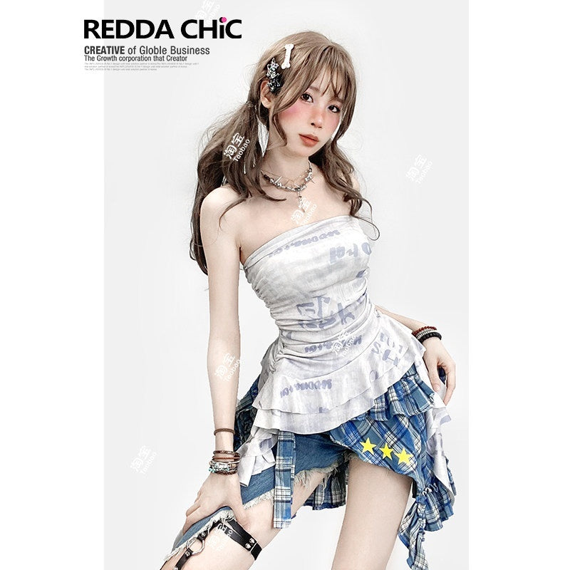 ReddaChic_Letter_Print_Slim_Fit_Sweet_Short_White_One_Size_Chic_Slip_Mini_Dresses_MISSTT