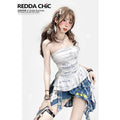 ReddaChic_Letter_Print_Slim_Fit_Sweet_Short_White_One_Size_Chic_Slip_Mini_Dresses_MISSTT