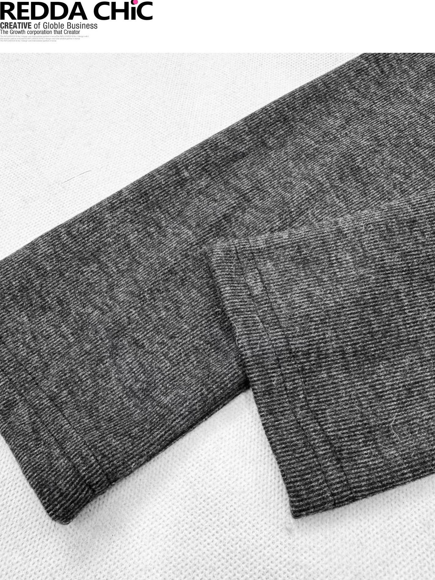 ReddaChic Letter Print Vintage Slim Fit Cropped Dark Gray Women Knit Sweaters