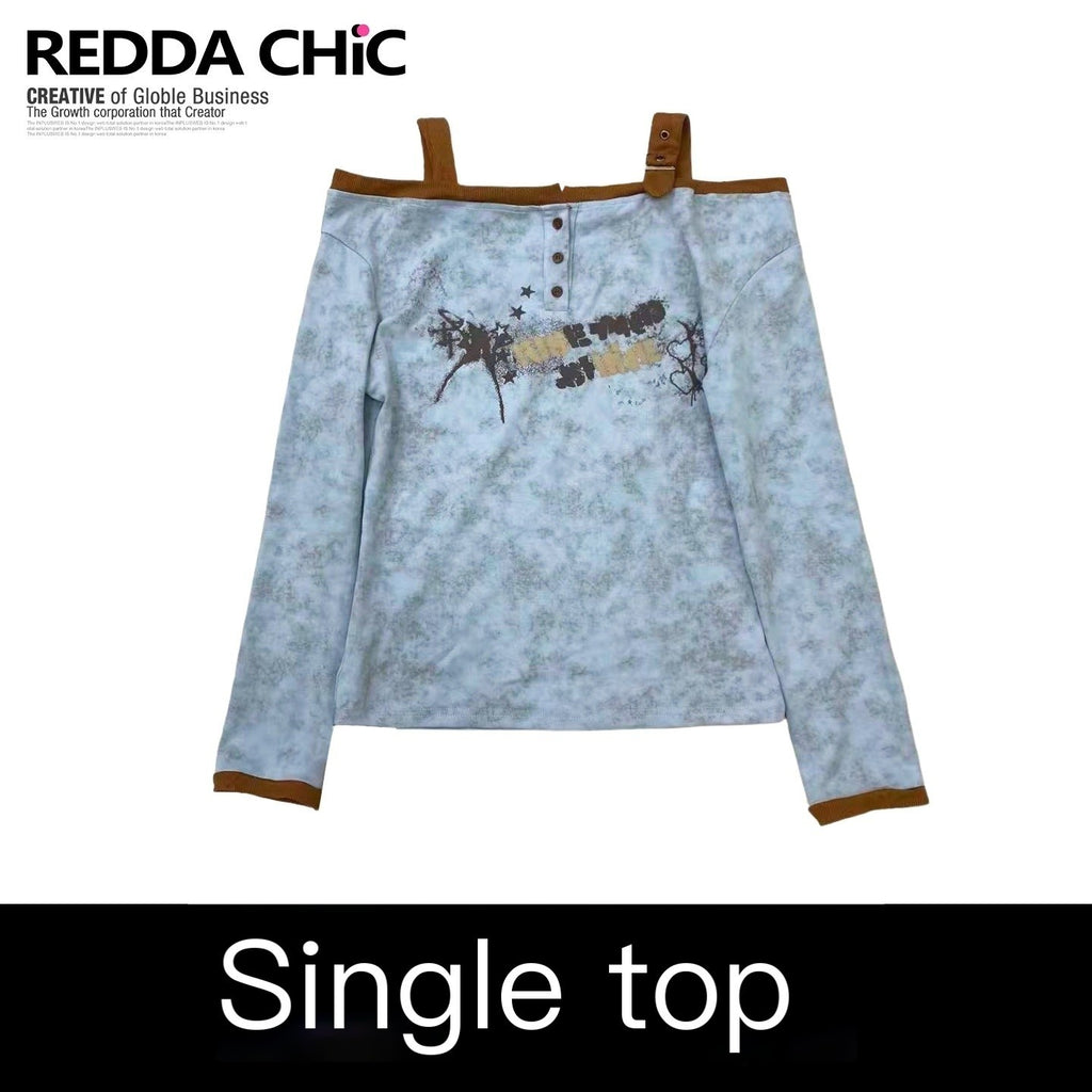 ReddaChic_Light_Blue_Letter_Print_Casual_Loose_Backless_Pull_On_For_Women_Denim_Shorts_MISSTT
