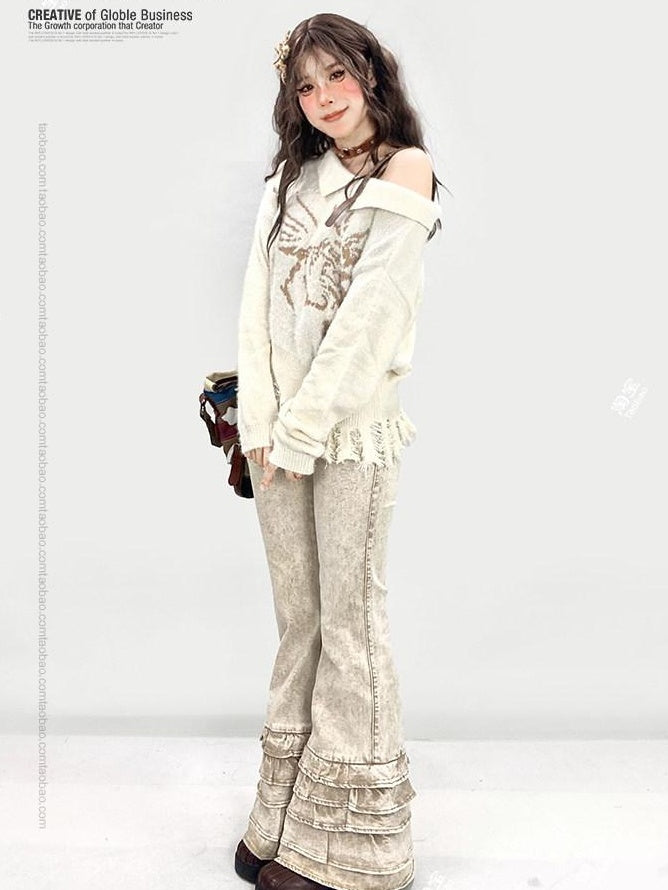 ReddaChic Lightweight Breathable Classic Fit Casual Light Khaki Denim Long Sleeve T-Shirts