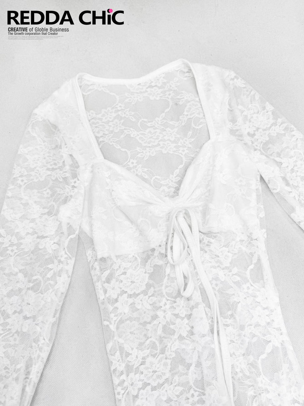 ReddaChic Lightweight Lace Ruffle Vintage Slim Fit Women Casual Irregular Hem Denim Shorts