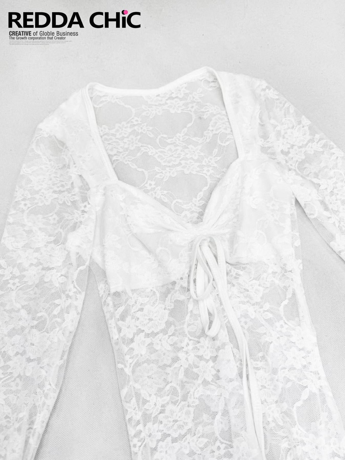 ReddaChic Lightweight Lace Ruffle Vintage Slim Fit Women Casual Irregular Hem Denim Shorts