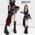 ReddaChic_Lightweight_Low_Waist_Tiered_Commuter_Style_Plaid_Red_Mini_Skirts_MISSTT