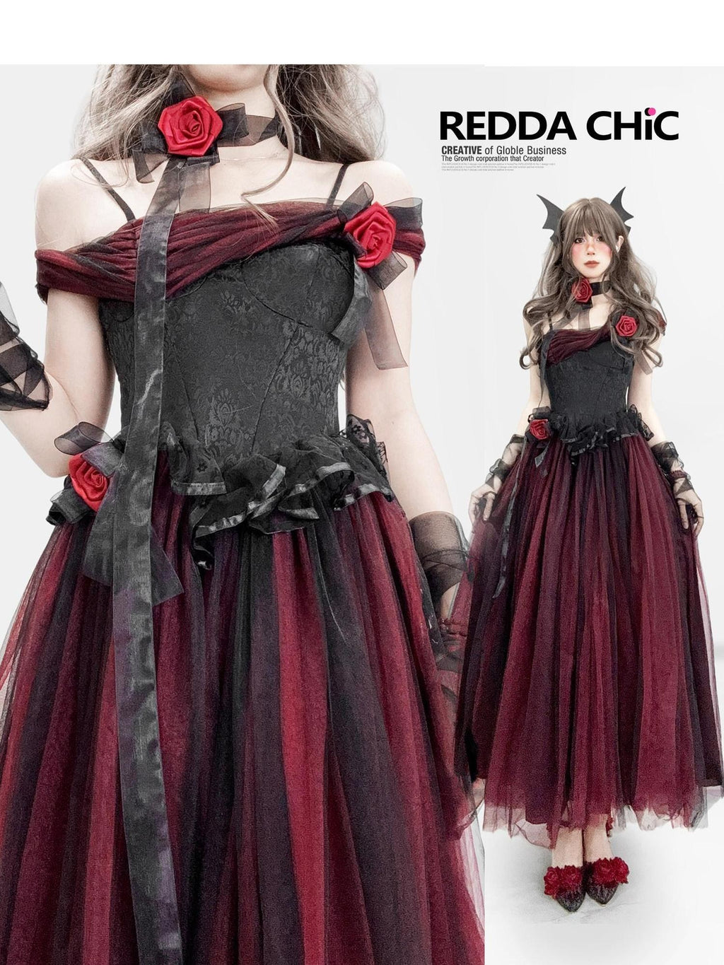 ReddaChic Mesh Overlay Gothic High Waist Elegant Banquet Wide Leg Ladies Flare Jeans