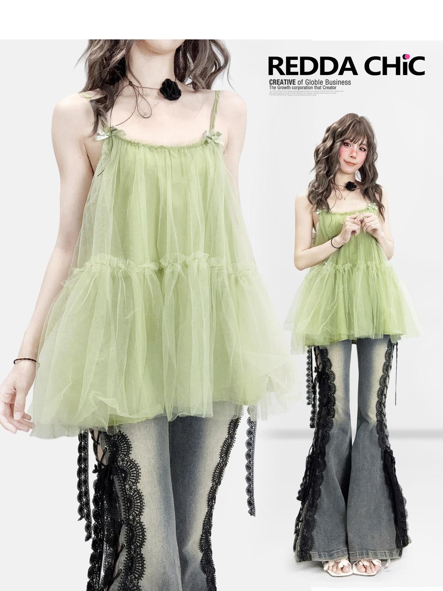 ReddaChic No Padding Layering Loose Strappy Mustard Green Women Tube Tops / Bandeaus