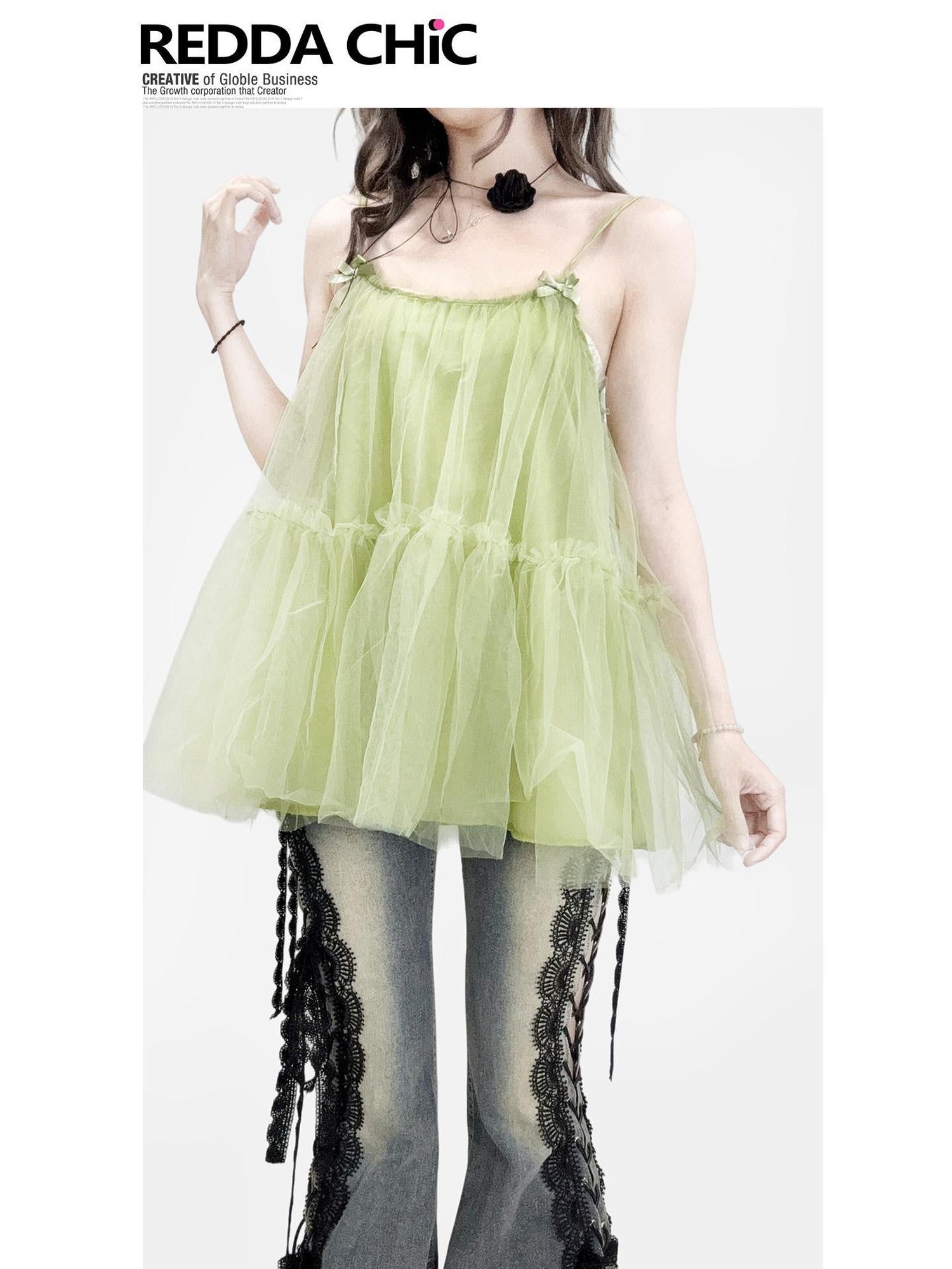 ReddaChic No Padding Layering Loose Strappy Mustard Green Women Tube Tops / Bandeaus