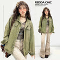 ReddaChic_Office_Ready_Loose_Fit_Green_Workwear_Lapel_Detail_Chic_Denim_Shorts_MISSTT
