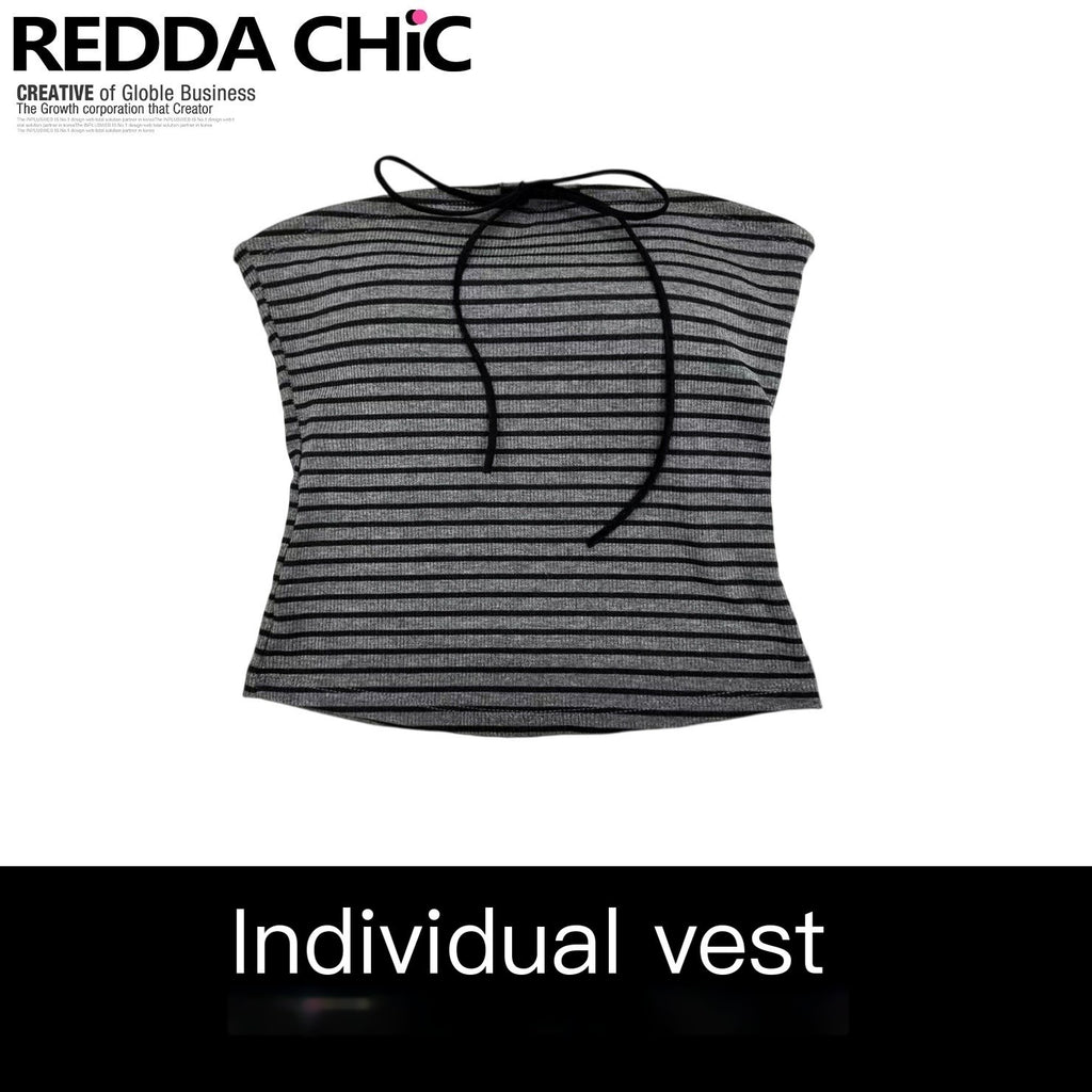 ReddaChic_Padded_Bow_H_Shaped_Vest_Stripe_Cotton_Blend_Women_Gray_Strapless_Mini_Dresses_MISSTT
