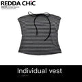 ReddaChic_Padded_Bow_H_Shaped_Vest_Stripe_Cotton_Blend_Women_Gray_Strapless_Mini_Dresses_MISSTT