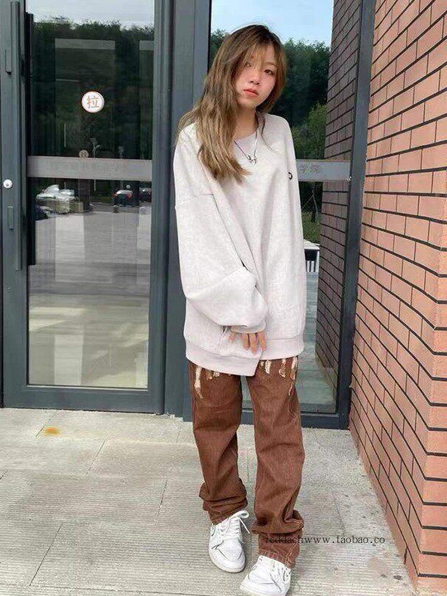 ReddaChic Patchwork High Waist Straight Fit Zipper Brown Trendy Mini Skirts