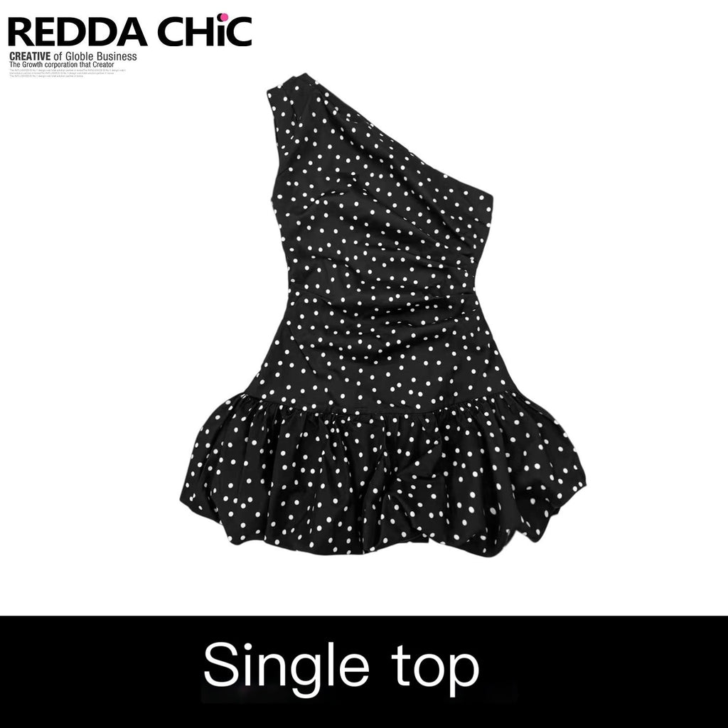 ReddaChic_Polka_Dot_Slim_Fit_Short_One_Shoulder_Style_Women_Casual_High_Rise_Denim_Shorts_MISSTT