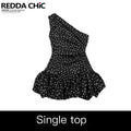 ReddaChic_Polka_Dot_Slim_Fit_Short_One_Shoulder_Style_Women_Casual_High_Rise_Denim_Shorts_MISSTT