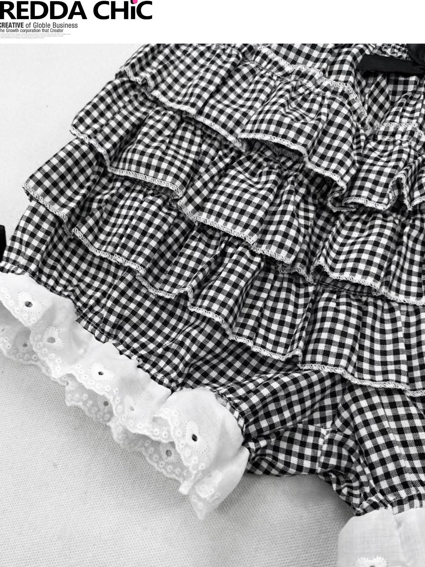 ReddaChic Princess Bow Pleated Hem Patchwork Casual Women Black Long Sleeve T-Shirts