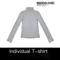 ReddaChic_Princess_Polka_Dot_Slim_Mock_Neck_Knit_Women_Long_Sleeve_T-Shirts_MISSTT