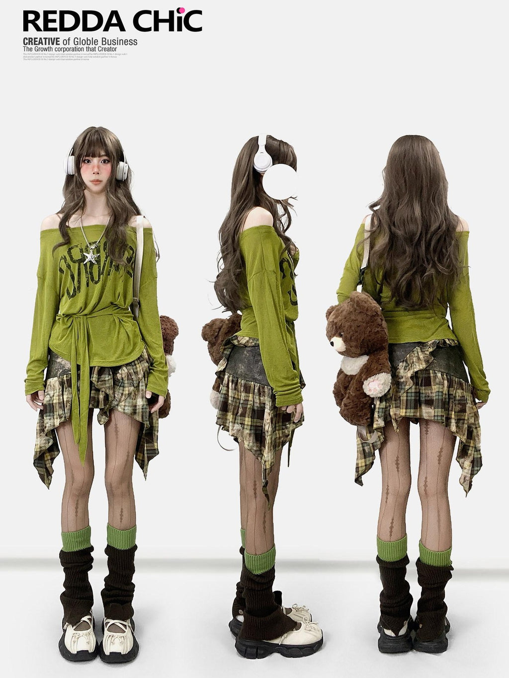 ReddaChic Quick Dry Uv Casual Loose Bell Sleeve Avocado Cross Print Long Sleeve T-Shirts