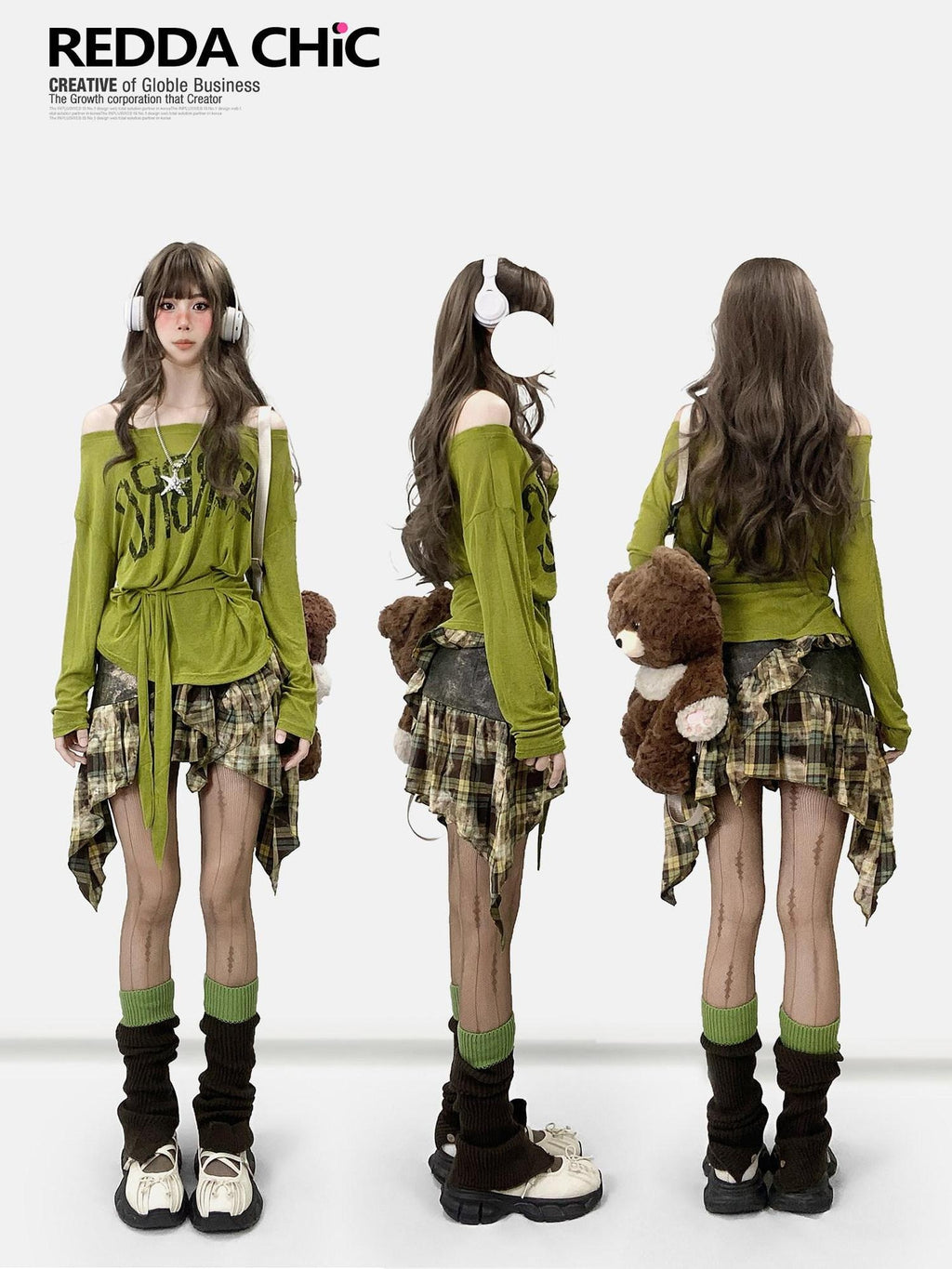 ReddaChic Quick Dry Uv Casual Loose Bell Sleeve Avocado Cross Print Long Sleeve T-Shirts