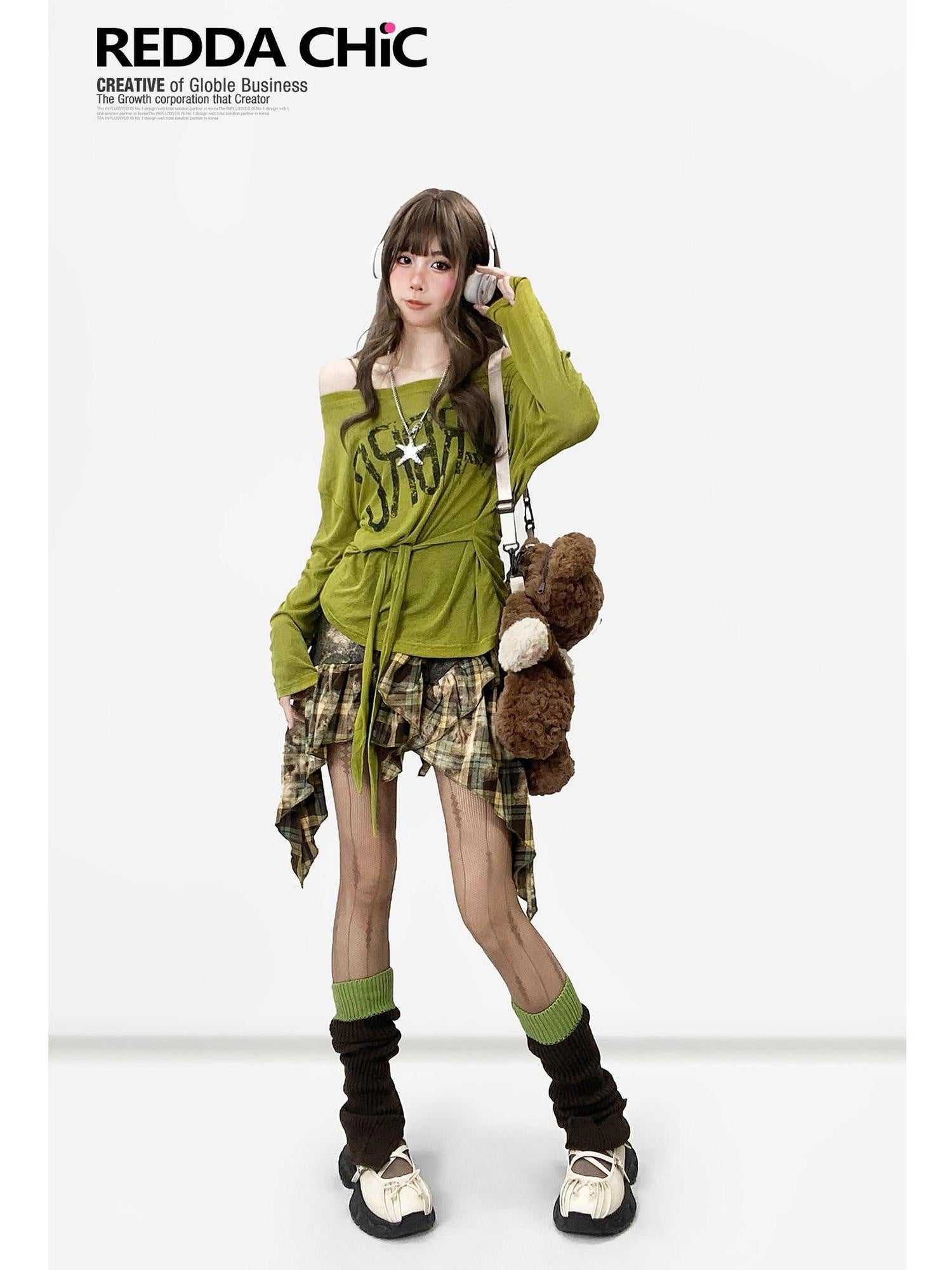 ReddaChic Quick Dry Uv Casual Loose Bell Sleeve Avocado Cross Print Long Sleeve T-Shirts