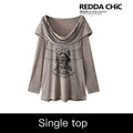 ReddaChic_Quick_Dry_Velvet_Patchwork_Loose_Fit_Women_Khaki_Cross_Long_Sleeve_T-Shirts_MISSTT