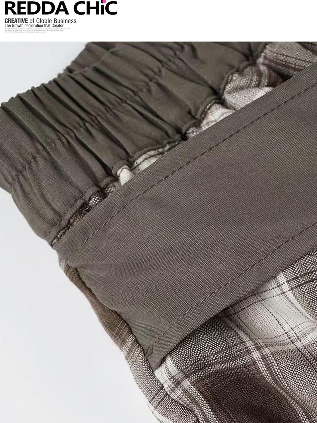 ReddaChic Ruffle Tiered Patchwork Barn Style Mid Rise Brown Denim Shorts