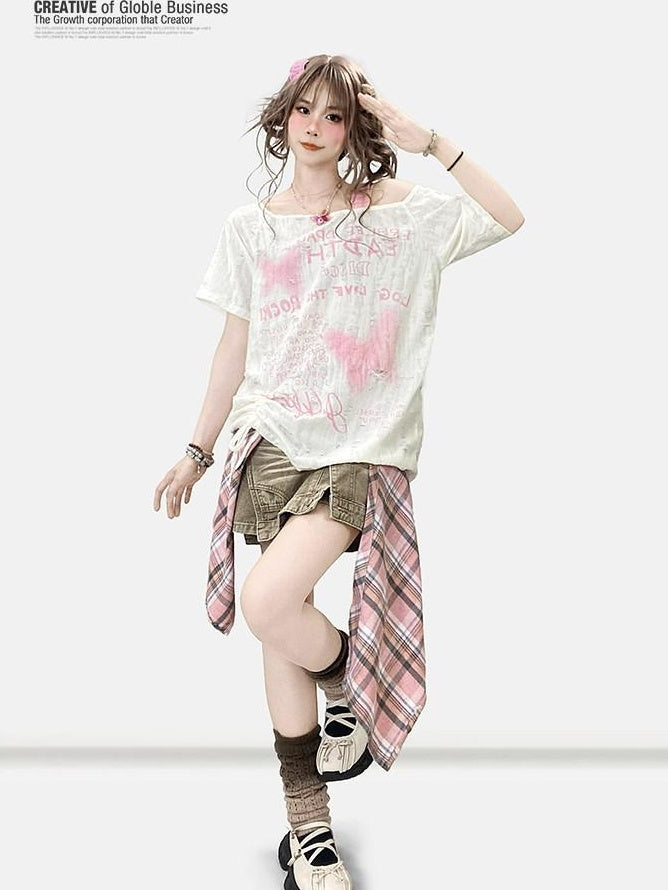 ReddaChic Sexy Cream Figure Flattering Hot Girl Style Flirty Clubwear Mini Skirts