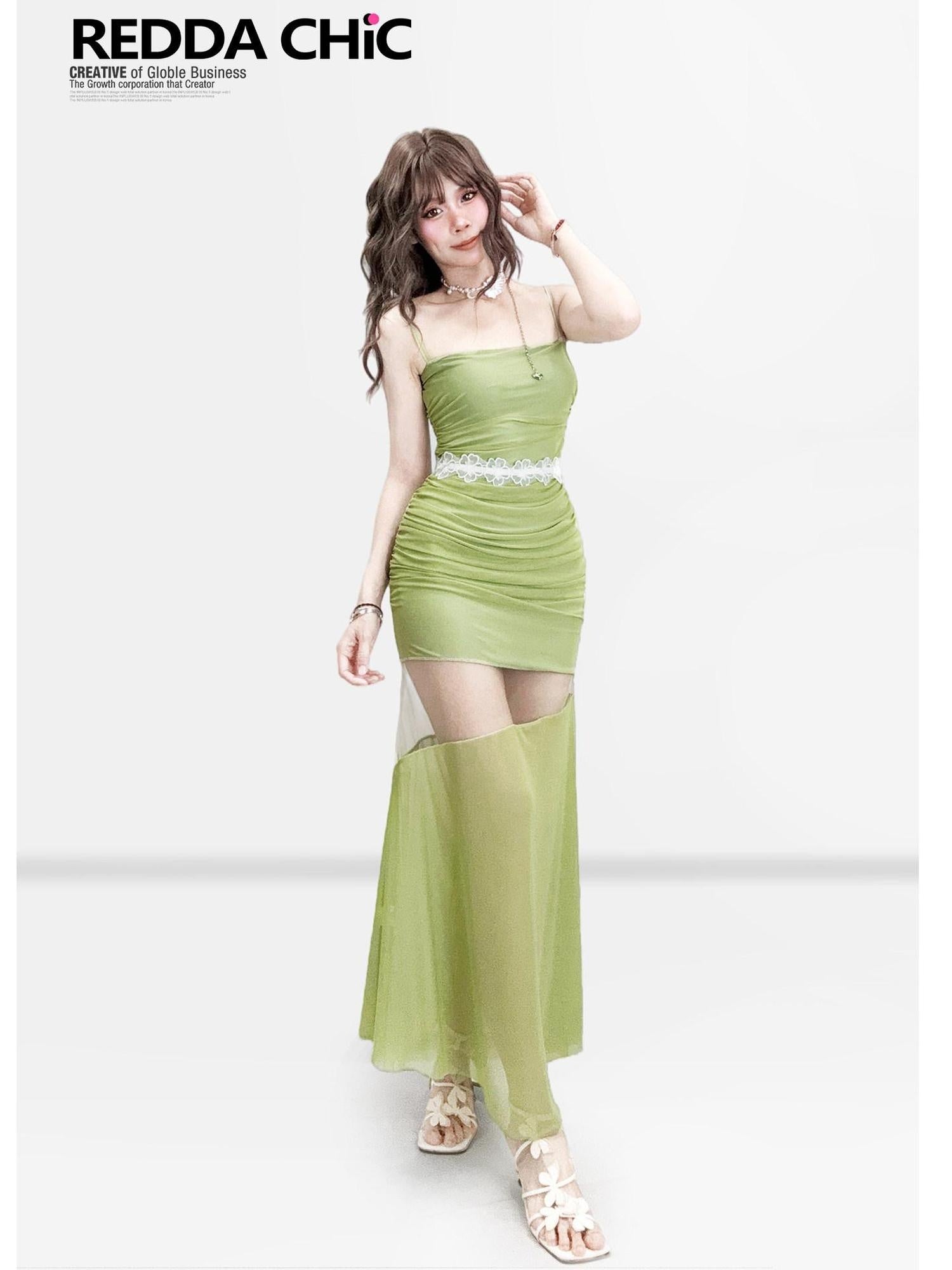 ReddaChic Sexy Cutout Slim Fit Vacation Ready Mustard Green Ladies Short Sleeve T-Shirts