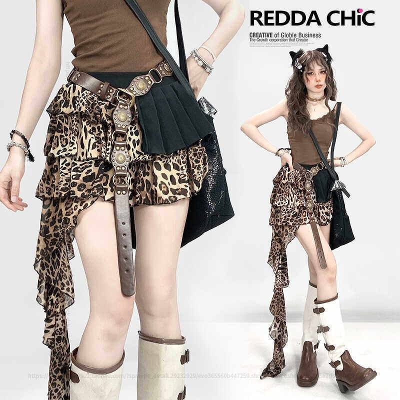 ReddaChic_Sexy_High_Waist_Leopard_Irregular_Hem_A_Line_Mini_Casual_Maxi_Dresses_MISSTT