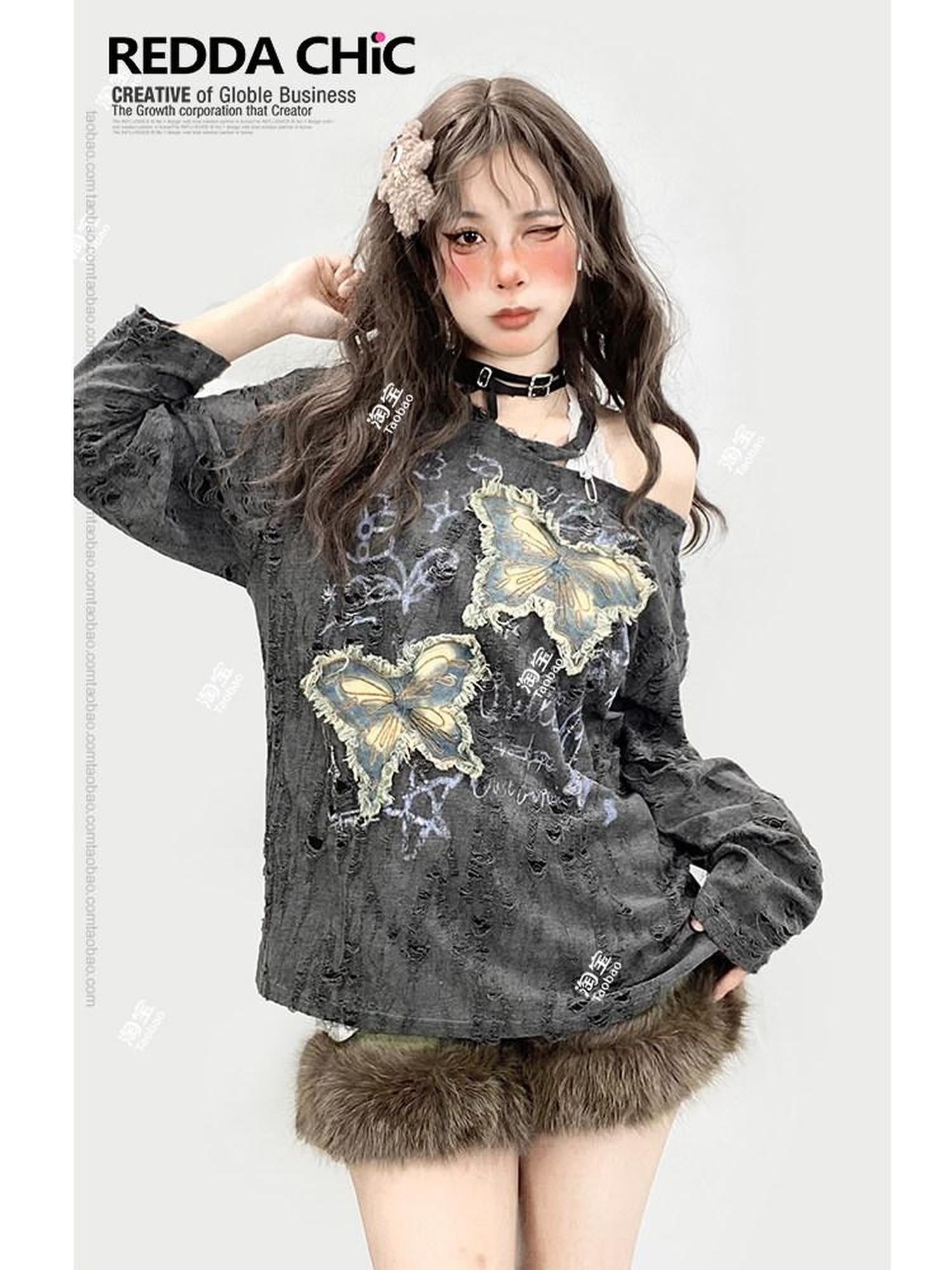 ReddaChic Sexy Party Edgy Asymmetric Detail Young Women One Size Gray Mini Skirts