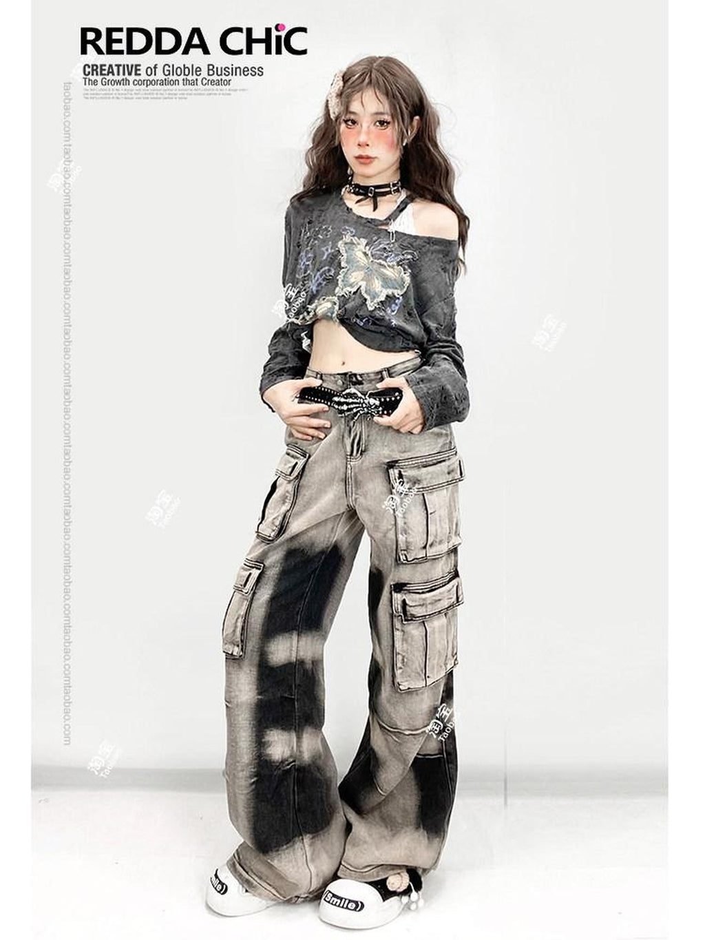 ReddaChic Sexy Party Edgy Asymmetric Detail Young Women One Size Gray Mini Skirts