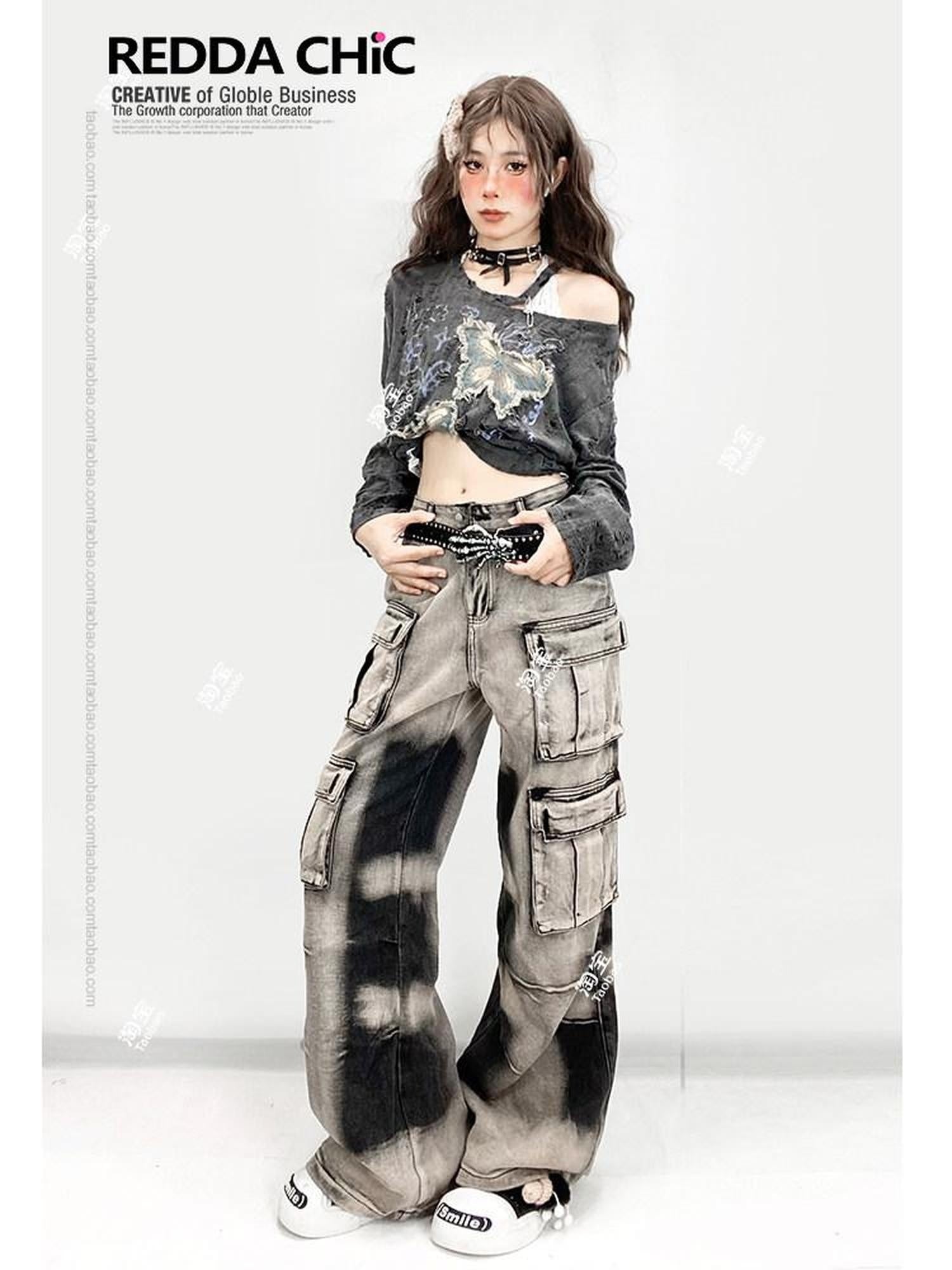 ReddaChic Sexy Party Edgy Asymmetric Detail Young Women One Size Gray Mini Skirts