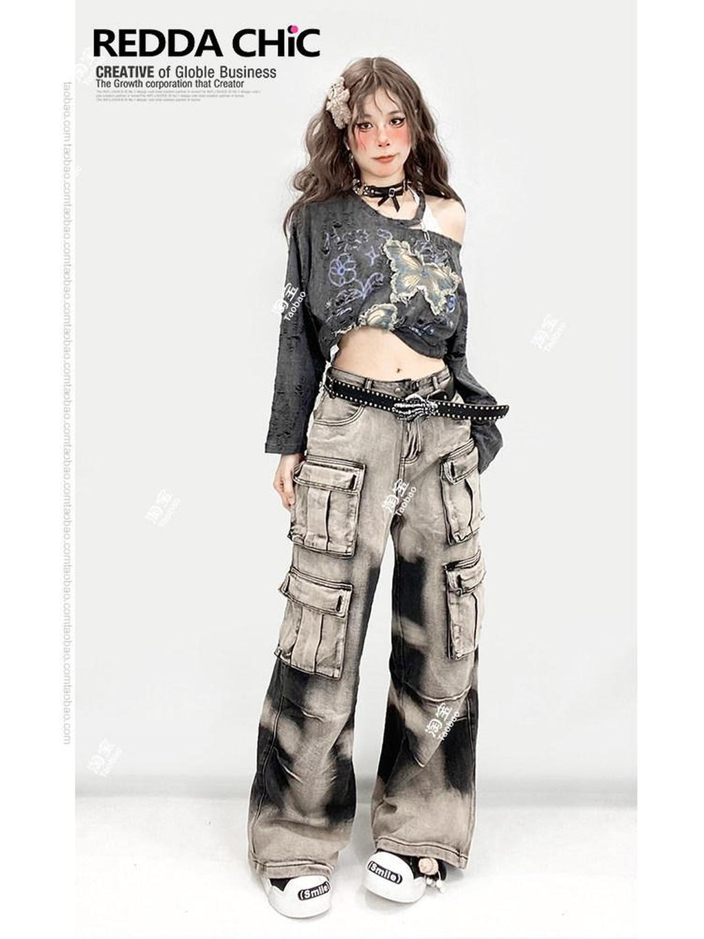 ReddaChic Sexy Party Edgy Asymmetric Detail Young Women One Size Gray Mini Skirts