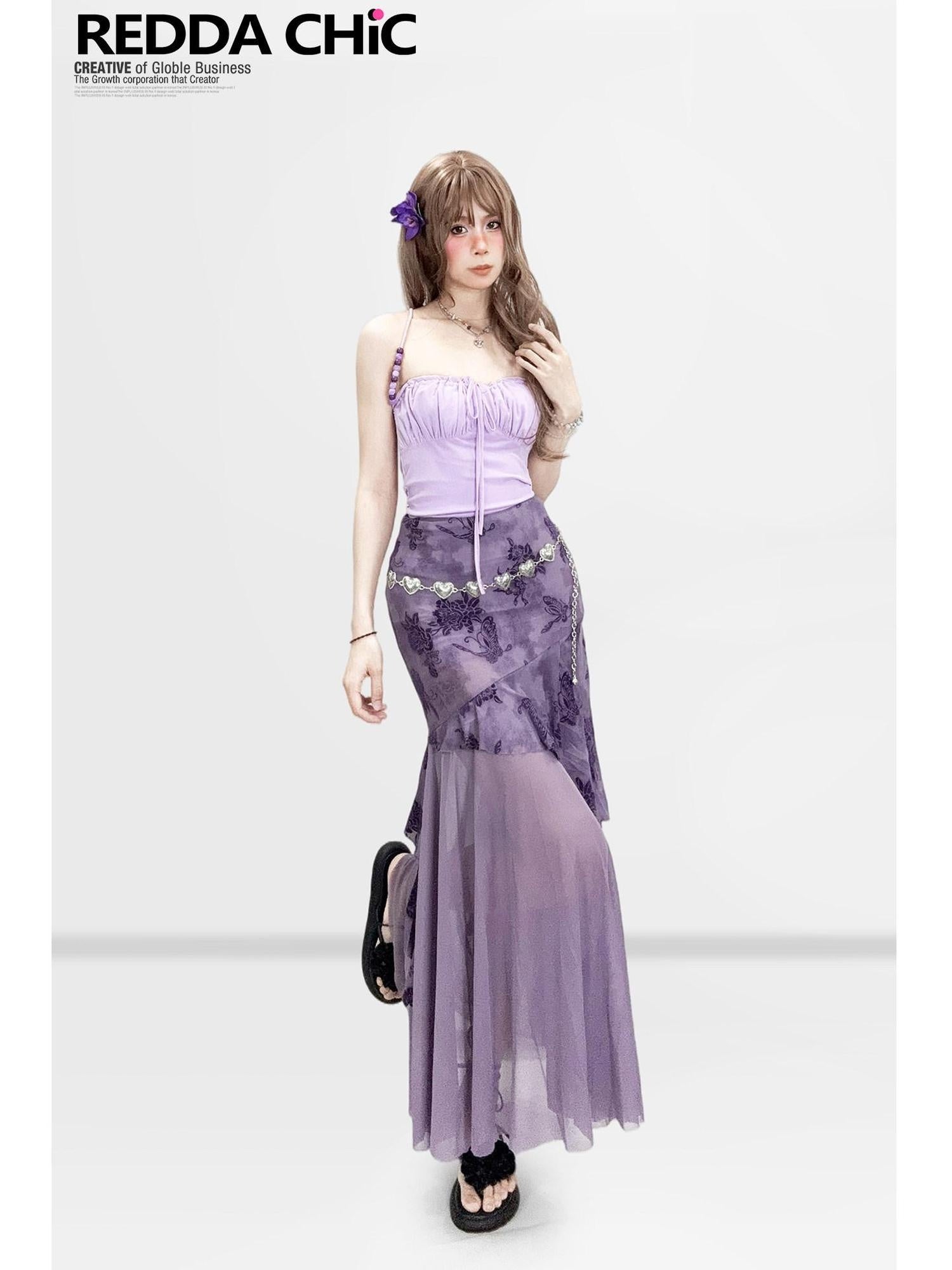 ReddaChic Sexy Two Piece Bodycon Slim Beach Vacation Women Strapless Maxi Dresses