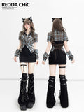 ReddaChic Sexy Two Piece Slim Bodycon Shirt Sleeve Citywalk Mini Slip Mini Dresses