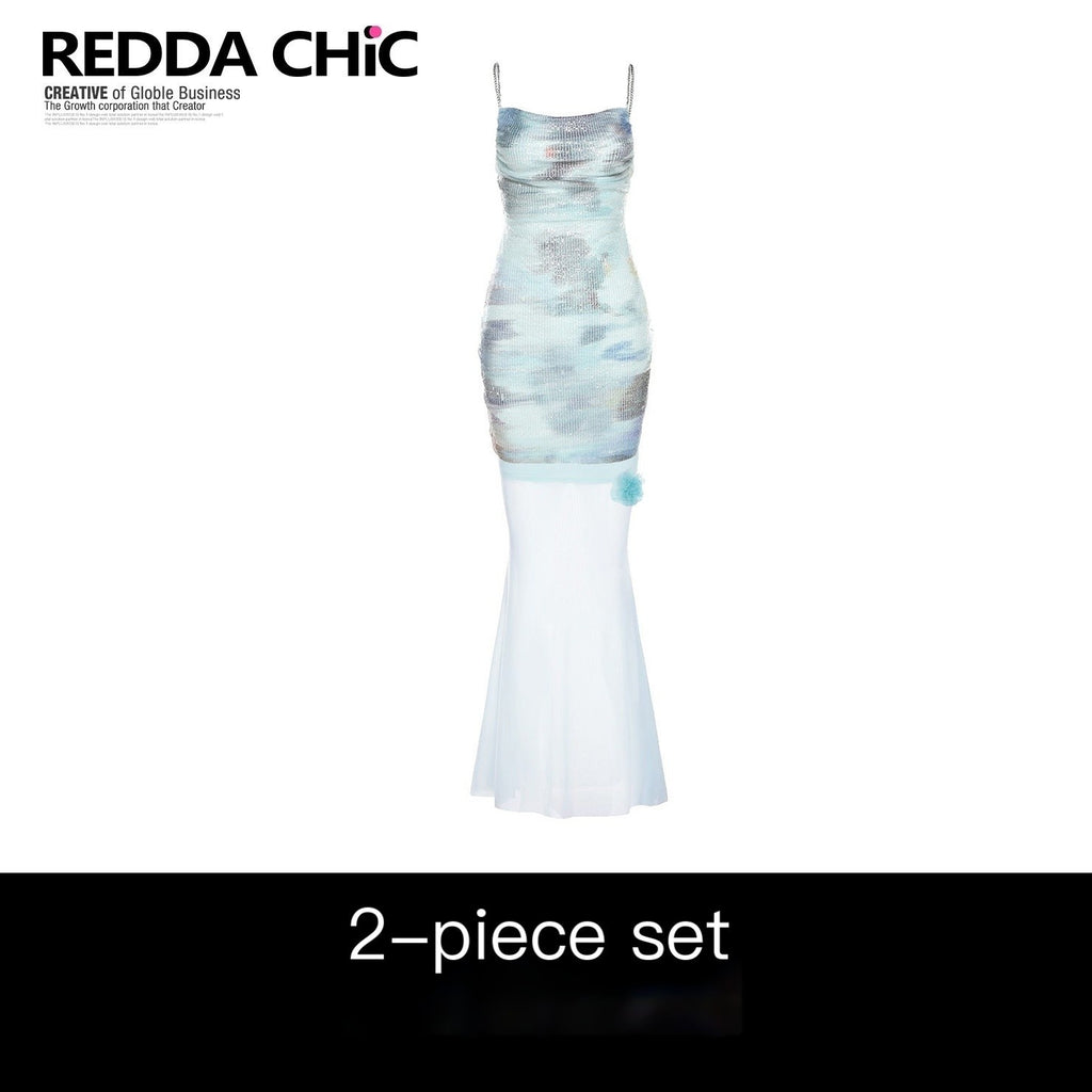 ReddaChic_Shimmer_Sequin_Bodycon_Two_Piece_Vacation_Women_Beachwear_Maxi_Skirts_MISSTT