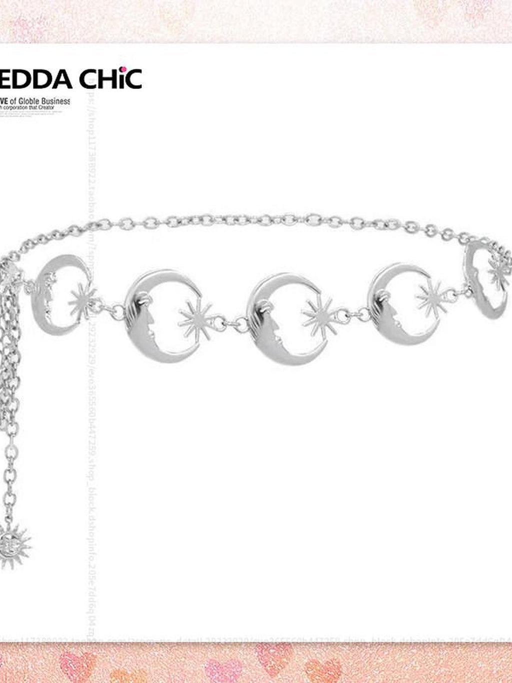 ReddaChic Silver Glossy Waist Chain Sleek Versatile Women Evening Slip Midi Dresses