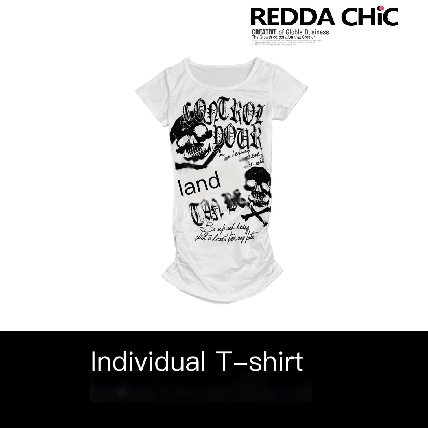 ReddaChic_Skull_Letter_Print_Pleated_Vintage_Slim_Fit_Women_White_Mini_Skirts_MISSTT