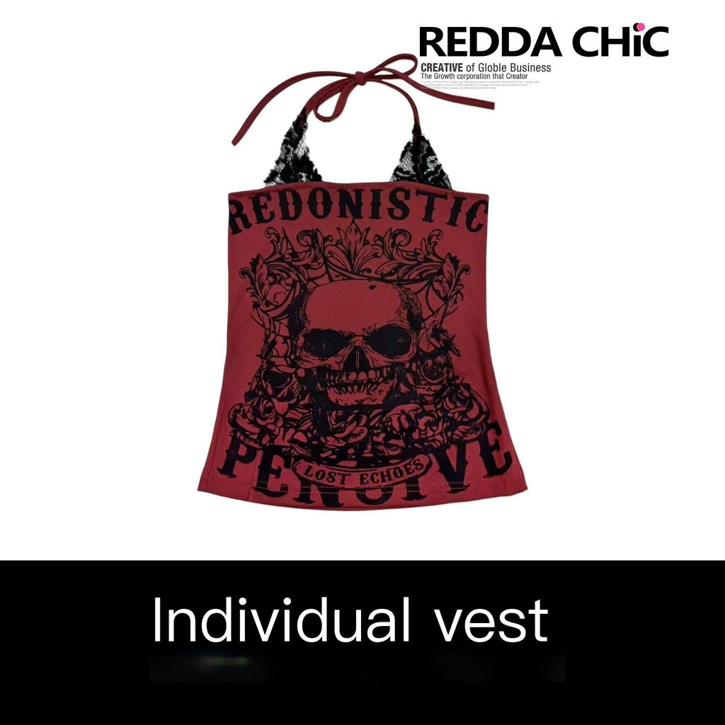 ReddaChic_Skull_Print_Halter_Slim_Fit_Burgundy_Short_Crop_For_Women_Tube_Tops_/_Bandeaus_MISSTT