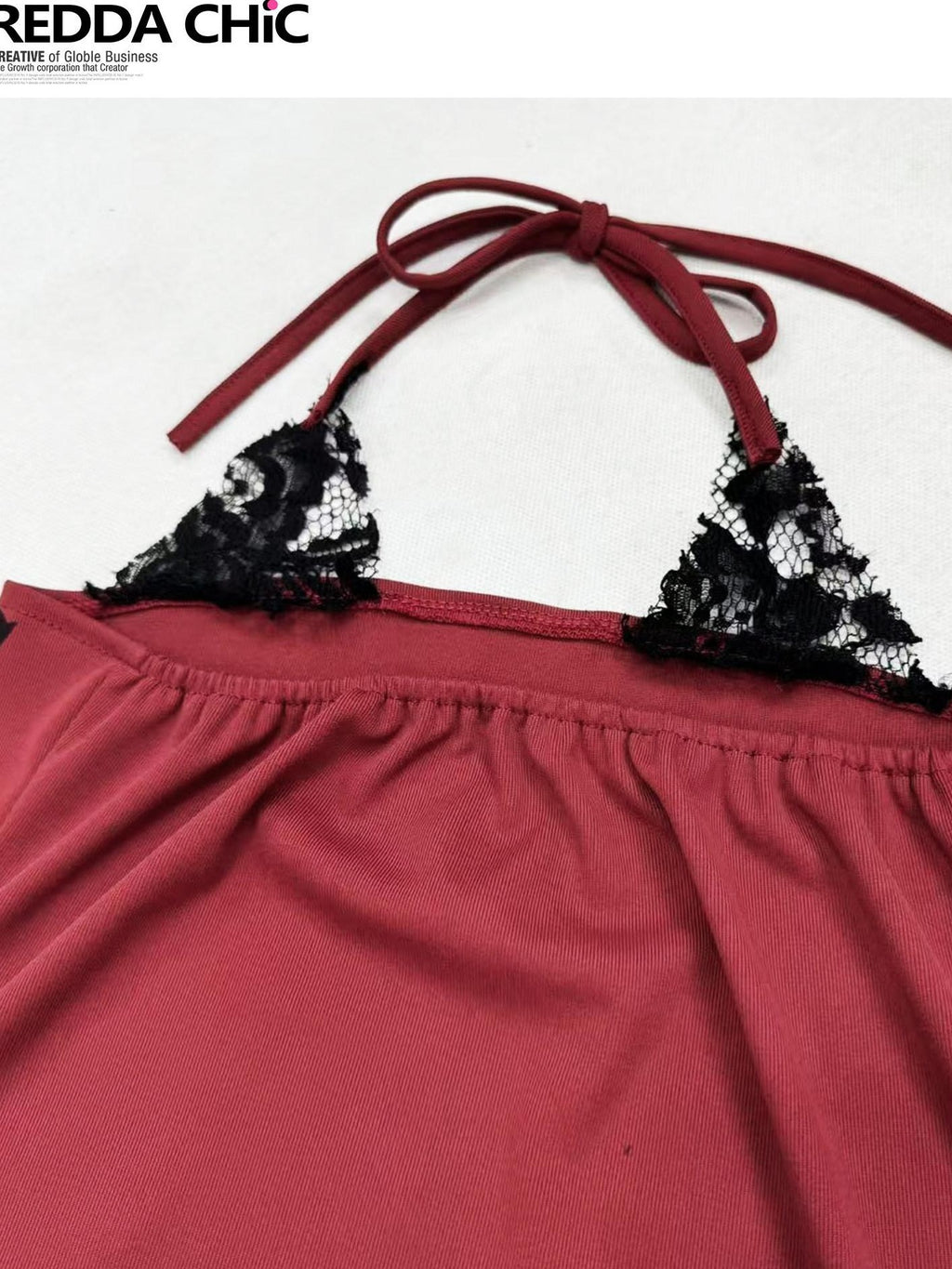 ReddaChic Skull Print Halter Slim Fit Burgundy Short Crop For Women Tube Tops / Bandeaus