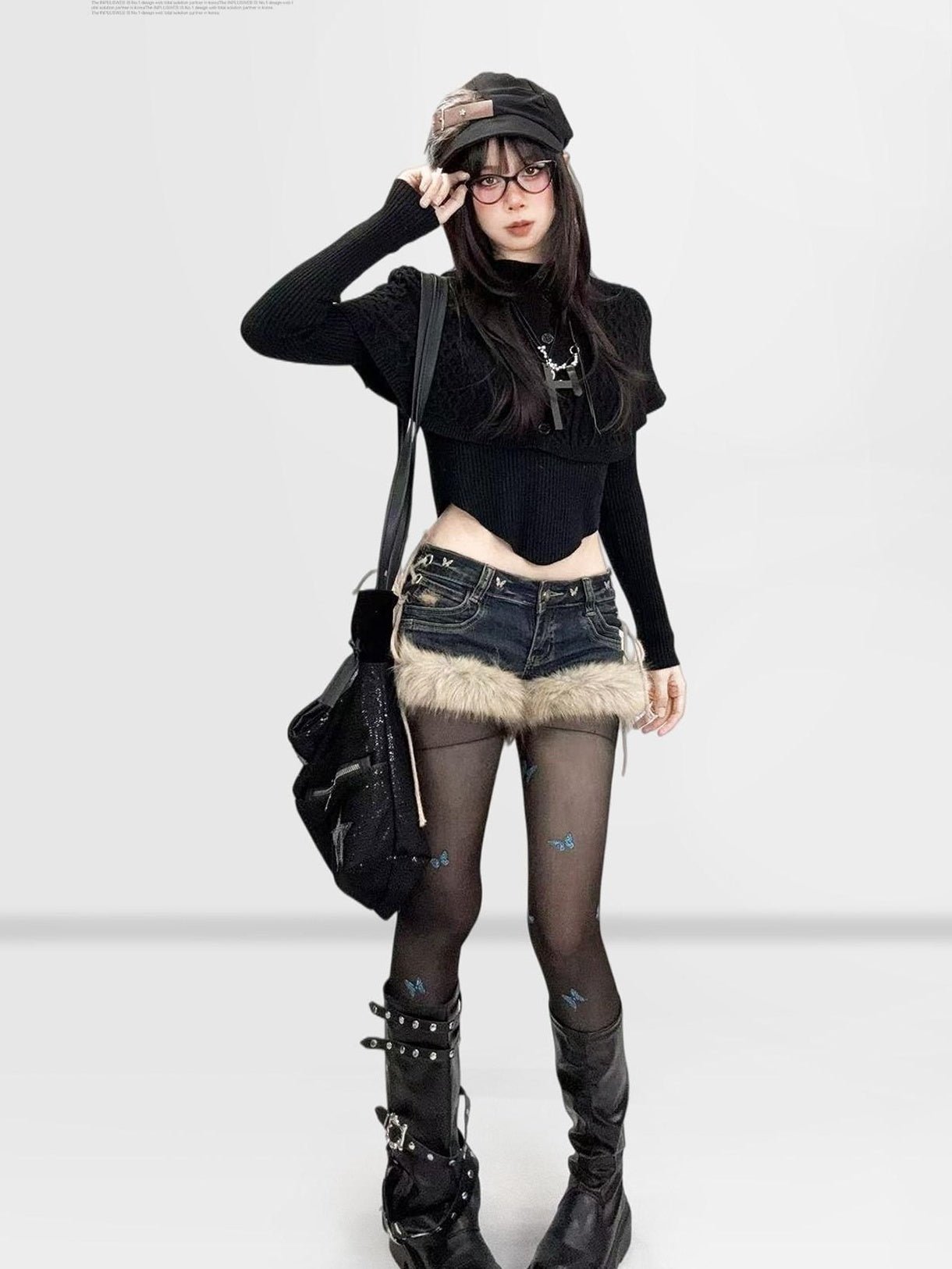 ReddaChic Sleek Slim Fit Knit Gothic Two Piece For Women Fashion Accessories Leg Warmers