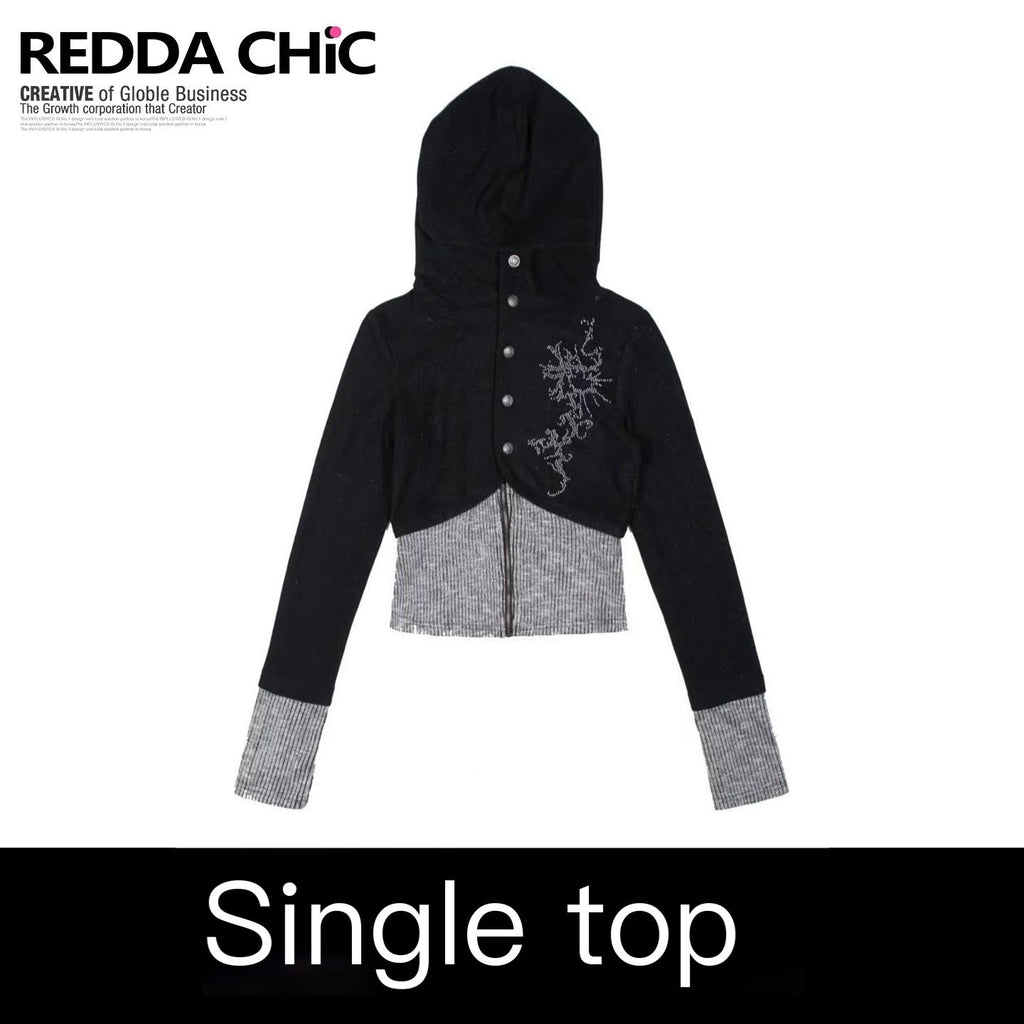 ReddaChic_Slim_Fit_Black_Spliced_Zipper_Casual_Women_S_M_L_Stretch_Tank_Tops_MISSTT