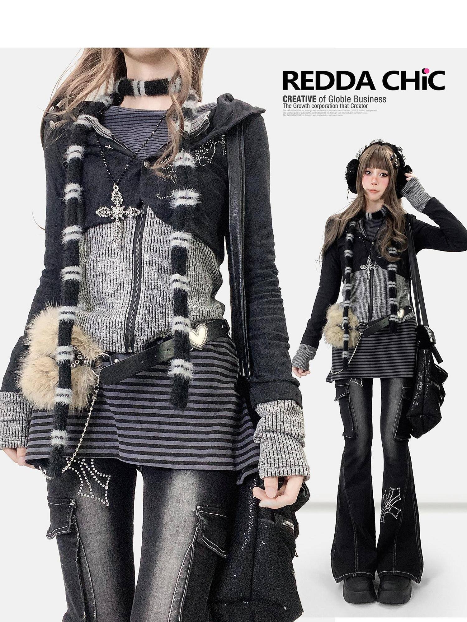 ReddaChic Slim Fit Black Spliced Zipper Casual Women S M L Stretch Tank Tops
