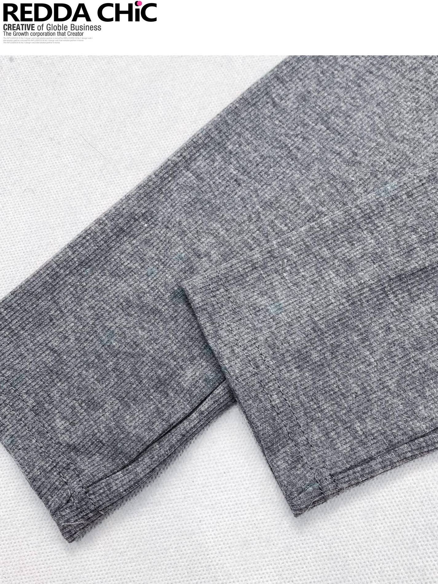 ReddaChic Slim Fit Casual Knit Gray Zip Fly Young Women Street Style Wide-Leg Jeans