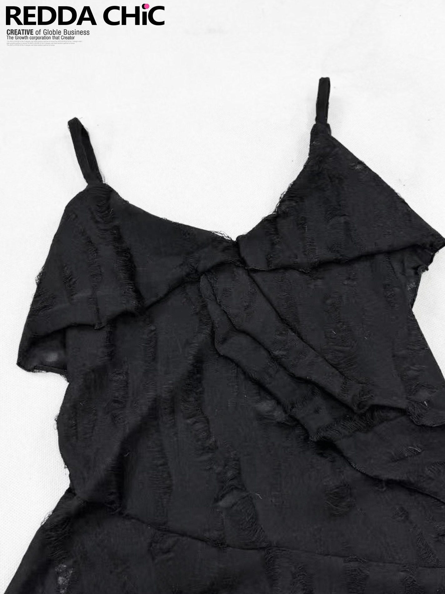 ReddaChic Slim Knit V-neck Cropped Strappy Outerwear For Women Black Camisoles