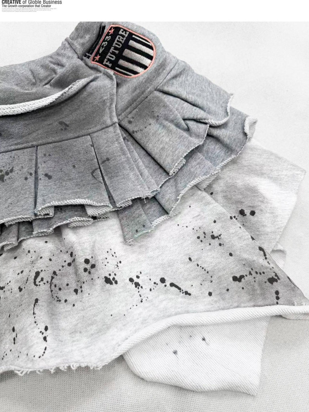 ReddaChic Soft Cotton Tie Dye Asymmetrical Skirted High Waist Women Long Sleeve T-Shirts
