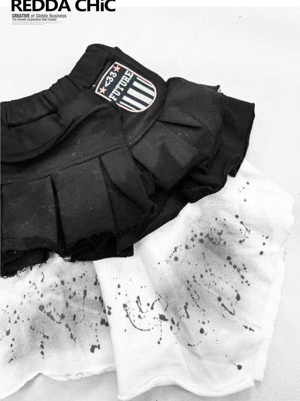 ReddaChic Soft Printed Cotton Mid Rise Asymmetrical Tiered Skirted Women Short Trousers