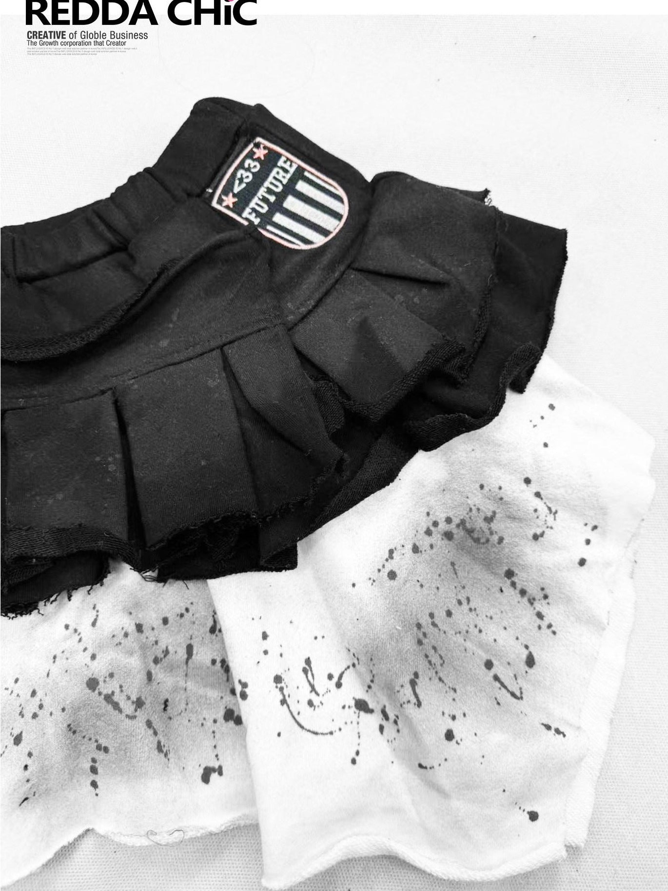 ReddaChic Soft Printed Cotton Mid Rise Asymmetrical Tiered Skirted Women Short Trousers