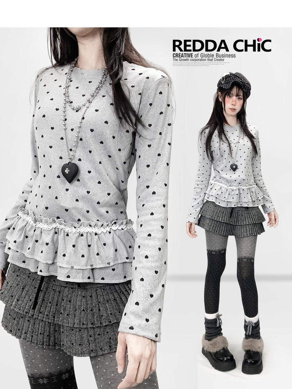 ReddaChic Thermal Velvet Slim Fit Casual Long Sleeve Crewneck Light Gray Slip Midi Dresses